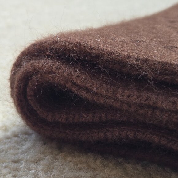 Brown Cashmere Cable Knit Scarf - Picture 13 of 15